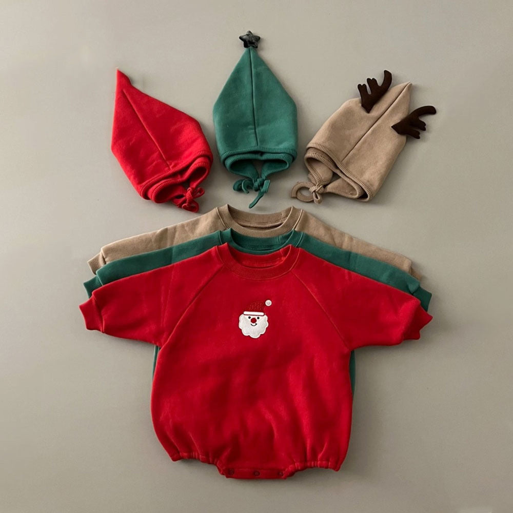 Fleece lined fall and winter Christmas onesies for 27-28 inch dolls