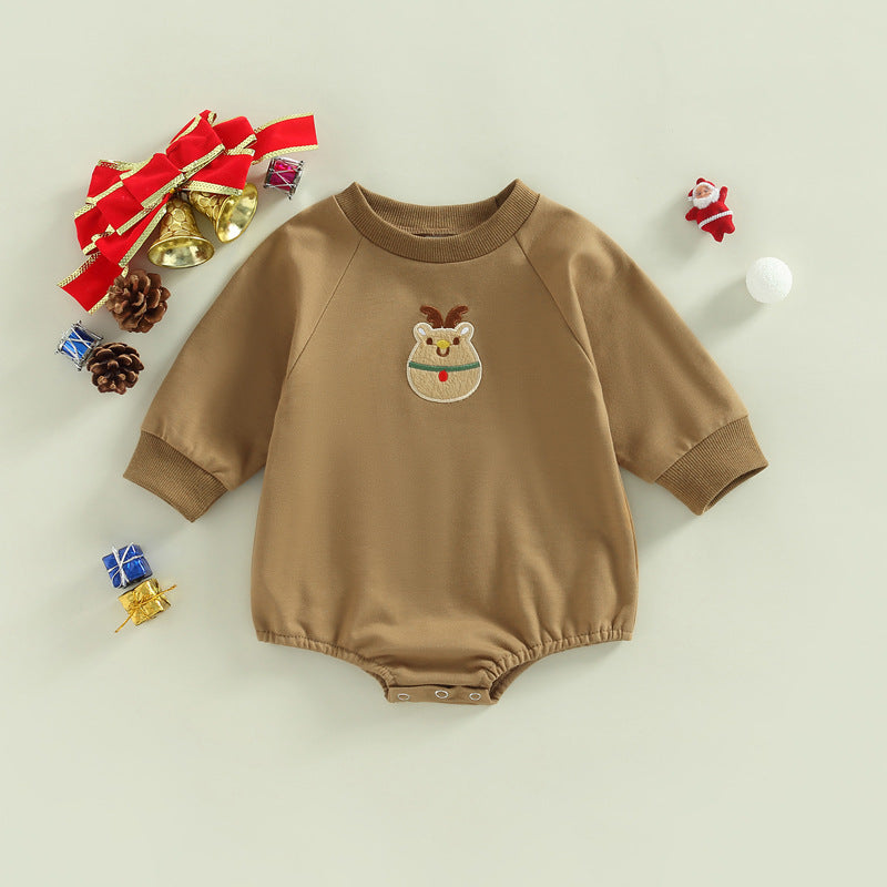 Fleece lined fall and winter Christmas onesies for 27-28 inch dolls