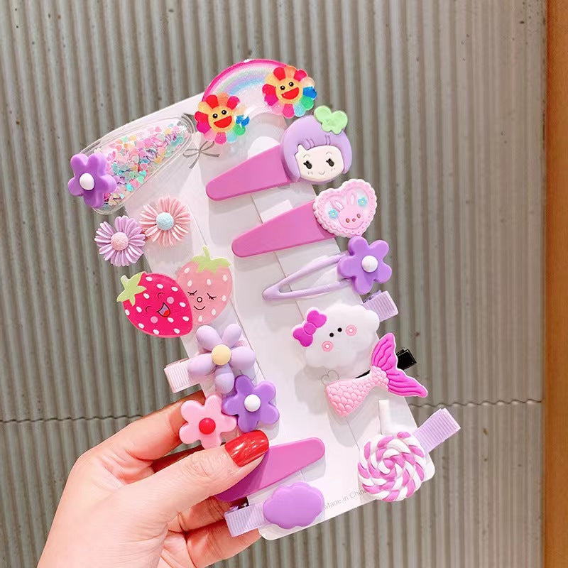 Set di 14 pezzi per forcina BB Cartoon per bambini adorabili