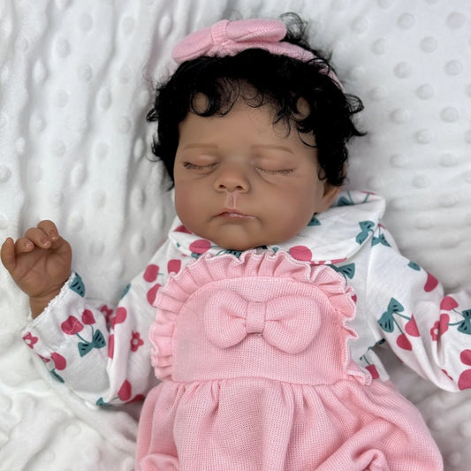 48cm Closed Eyes Soft Body Dark Skin Short Hair Reborn Doll Eric