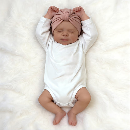 Bambola reborn neonatale realistica con occhi chiusi e pittura 3D da 19 pollici - Pascale