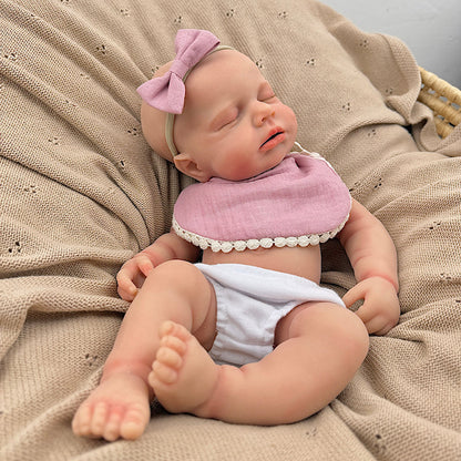 45cm Silicone Stretchable Closed Eyes Loulou Reborn Girl