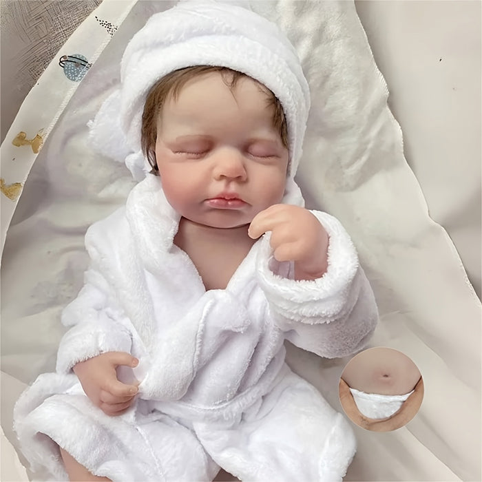 20 Inches Short Hair Sleeping Reborn Doll in Bathrobe-Loulou