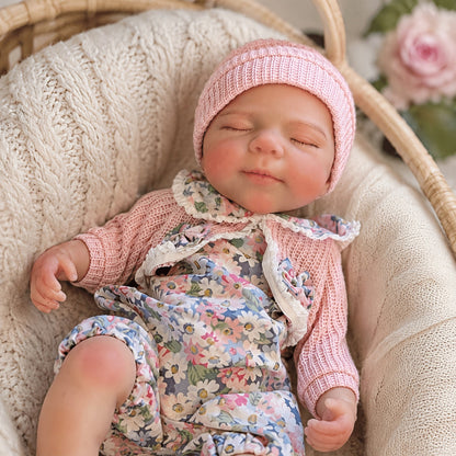 Gemelline Reborn da 30 cm in silicone pieno con occhi chiusi- Pascale e Loulou