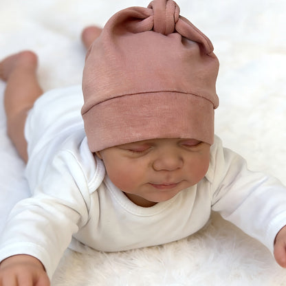 Bambola reborn neonatale realistica con occhi chiusi e pittura 3D da 19 pollici - Pascale