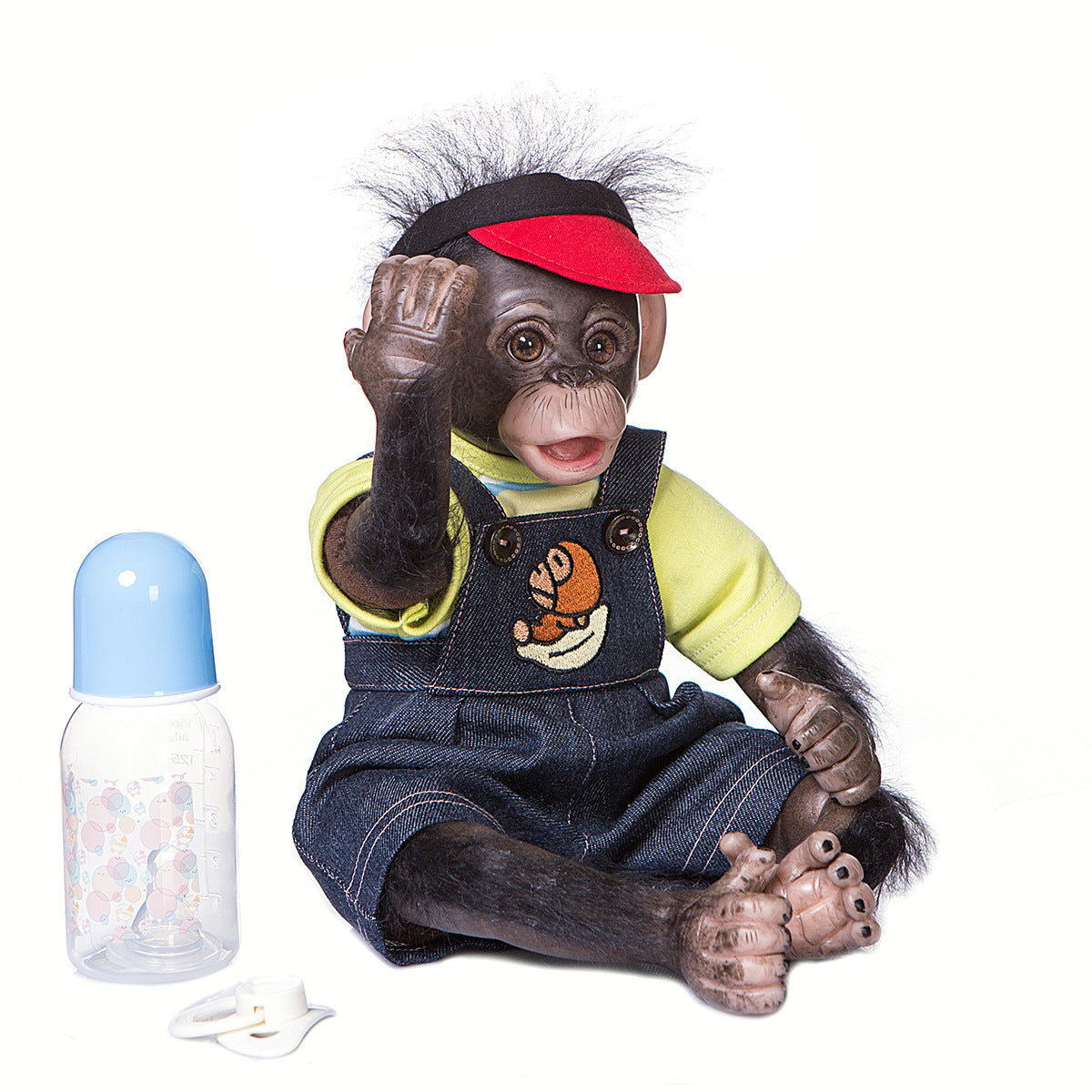 Reborn monkey with 18-inch cloth body and open eyes