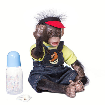 Reborn monkey with 18-inch cloth body and open eyes