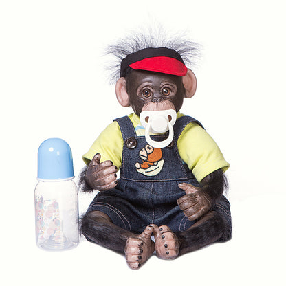 Reborn monkey with 18-inch cloth body and open eyes