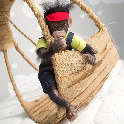 Reborn monkey with 18-inch cloth body and open eyes