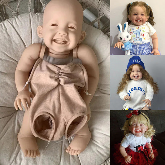 Kit per bambola reborn Mila Occhi aperti Smile da 23 pollici non verniciata