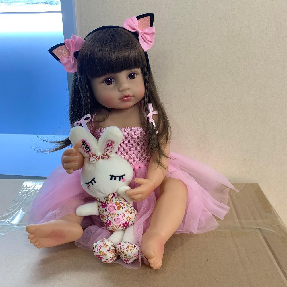 Pink dress princess Reborn Dolls With Long Hair