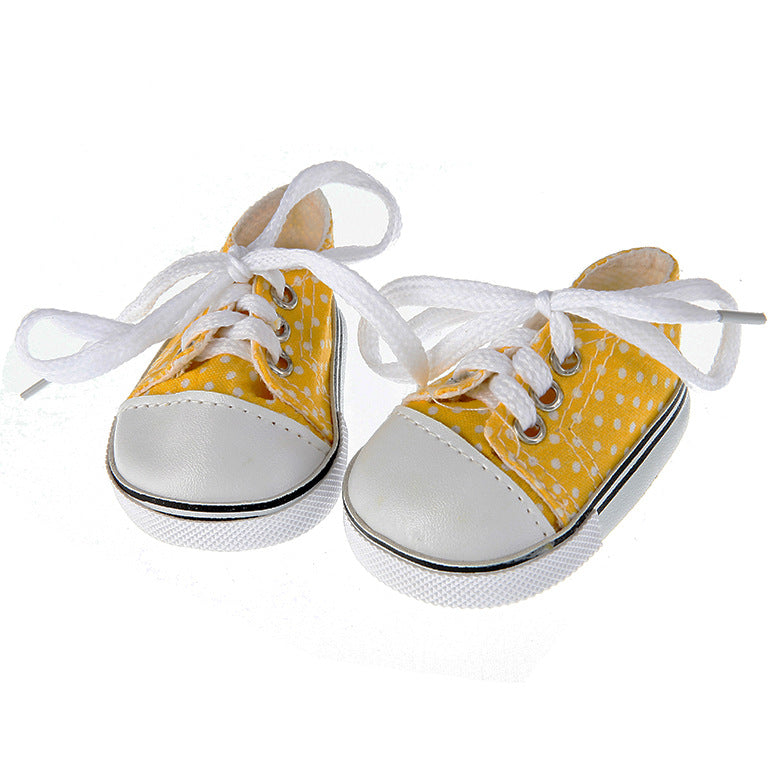 Scarpe alte in tela per bambole reborn da 17-18 pollici