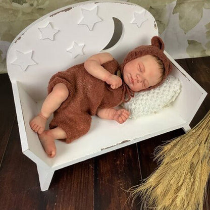 Bambola Reborn Pascale da 19 pollici con occhi chiusi e vernice 3D realistica