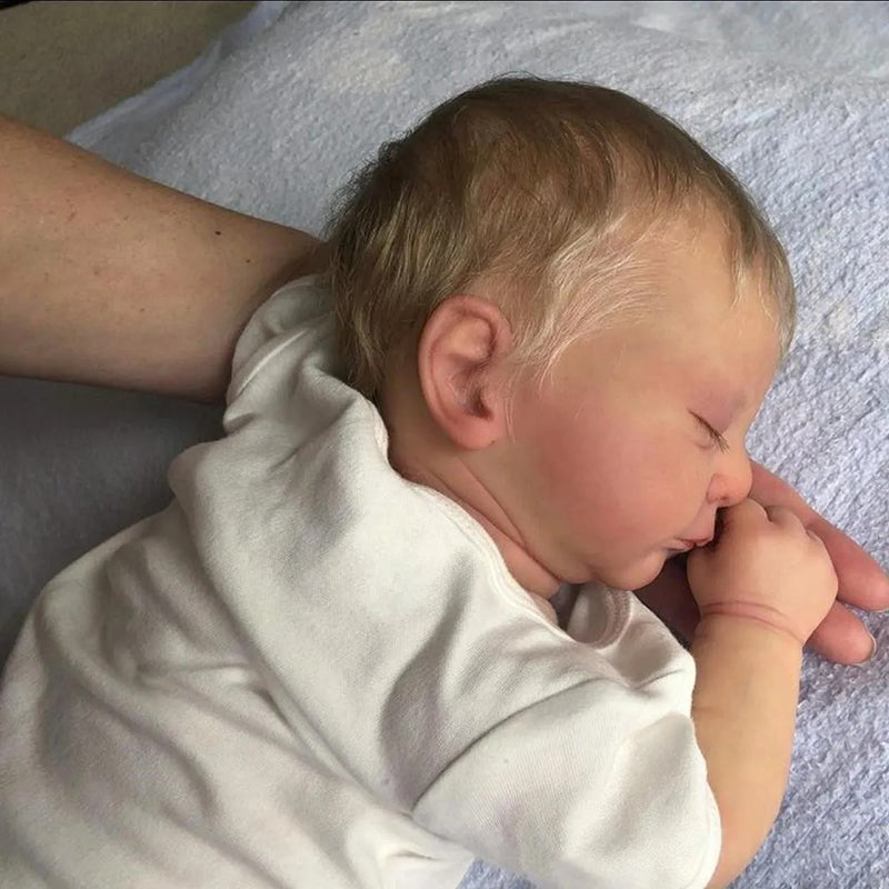 19 Inches Lifelike Closed Eyes Blonde Hair Reborn Doll-Kai