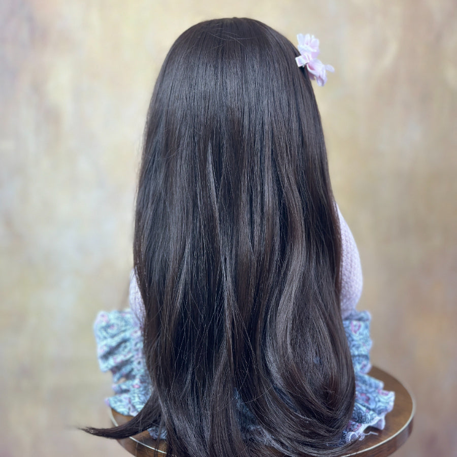 22 pollici occhi aperti lunghi capelli castani bambola reborn ragazze -Betty