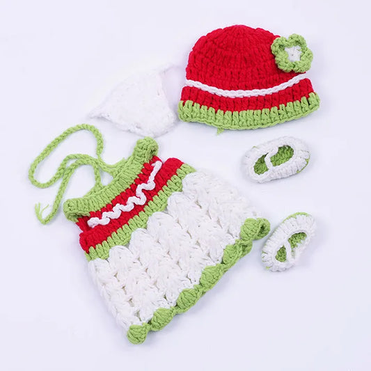 Set da 3 pezzi in maglia (body cappellino e calzini) per bambole da 30 cm