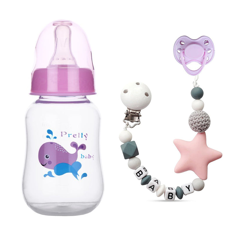 Reborn Doll Baby Bottle Magnetic Pacifier and Pacifier Chain 3-Piece Set