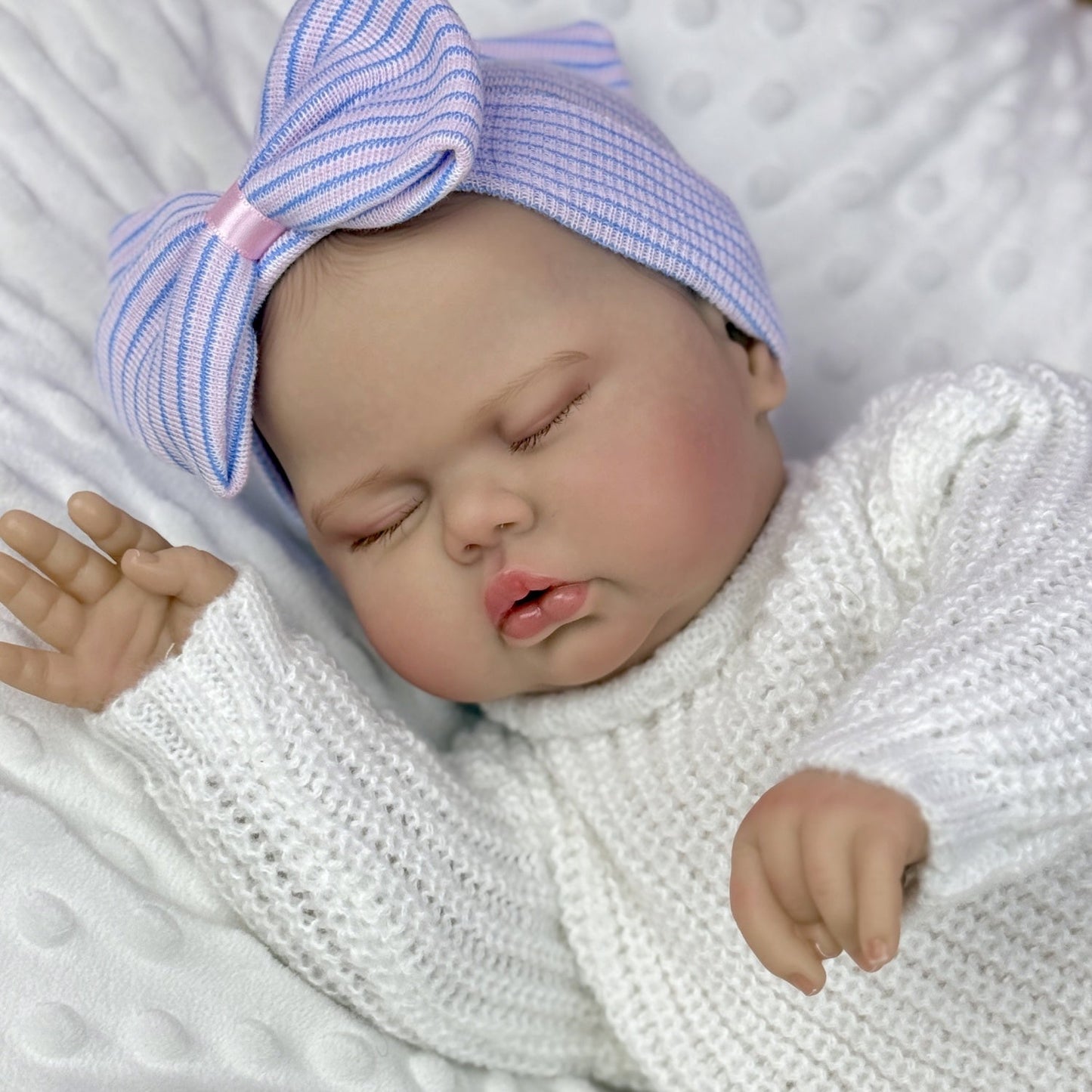 20 Inches 3D Skin Soft Body Closed Eyes Reborn Doll In White Sweater- Pickle