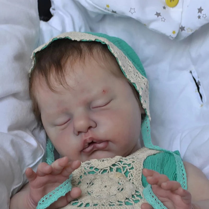 Kit per bambola reborn da 22 pollici occhi chiusi non verniciati colore: Rubino