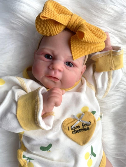 Bambola Reborn realistica da 19 pollici con corpo morbido e occhi aperti sorelle gemelle-Elijah