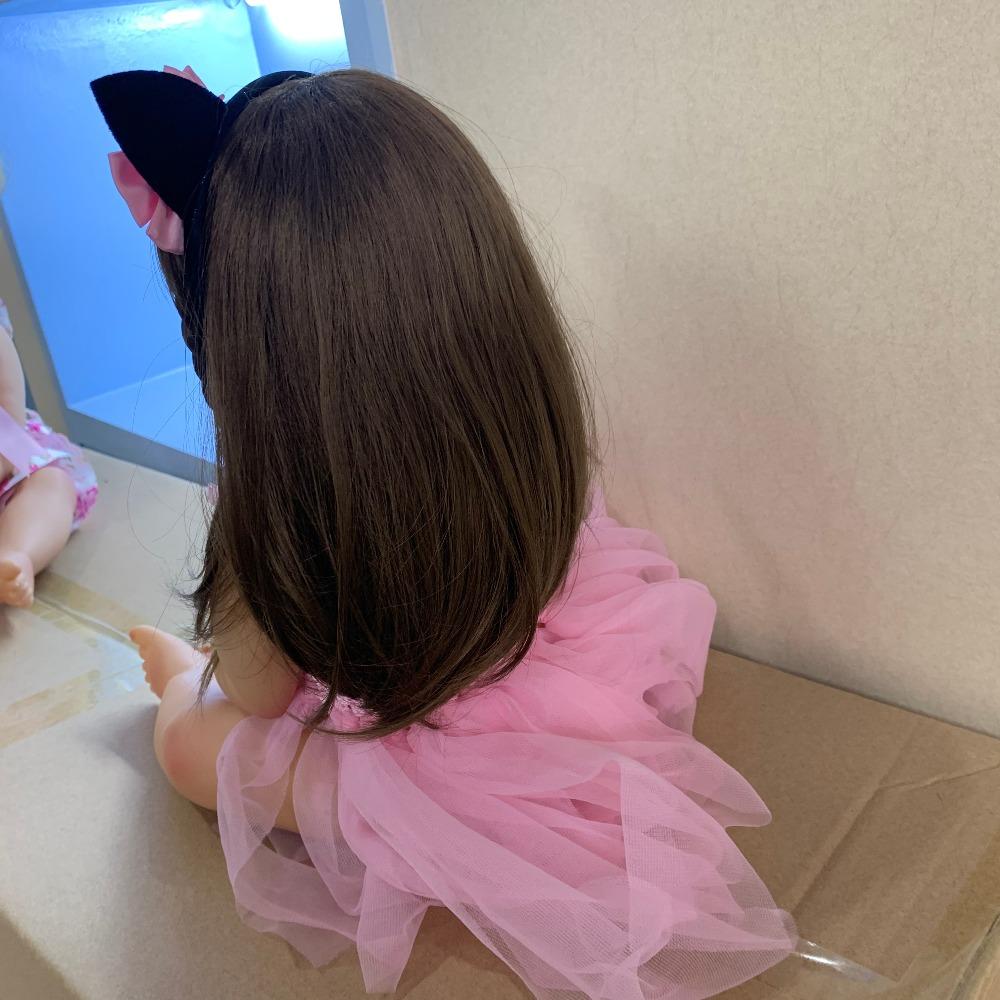 Pink dress princess Reborn Dolls With Long Hair