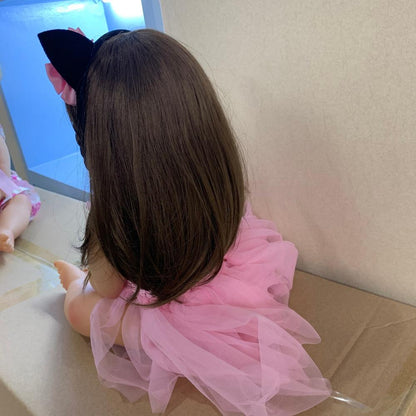 Pink dress princess Reborn Dolls With Long Hair