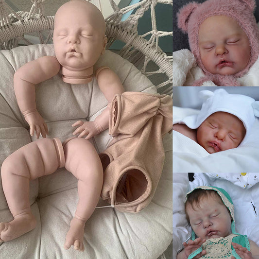 Kit per bambola reborn da 22 pollici occhi chiusi non verniciati colore: Rubino