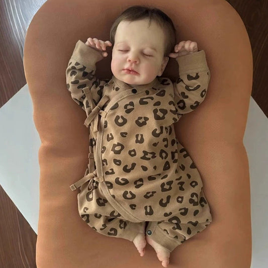 Bambola Reborn da 20 pollici con capelli corti e occhi chiusi ragazzo/ragazza-Loulou