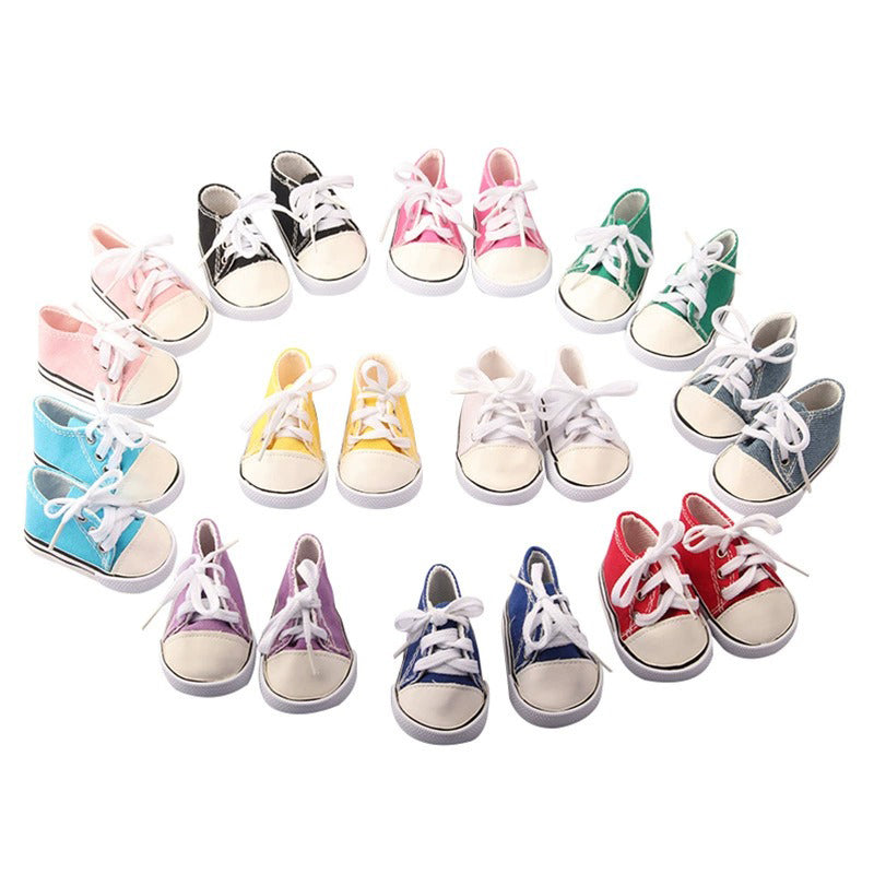 Scarpe alte in tela per bambole reborn da 17-18 pollici