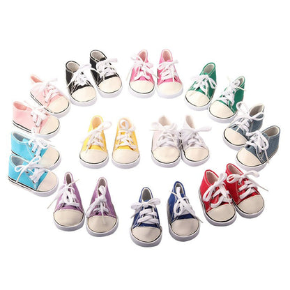 Scarpe alte in tela per bambole reborn da 17-18 pollici