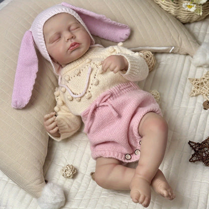 20 Inches Asleep Loulou Reborn Doll Girl in Pink Clothes and Hat
