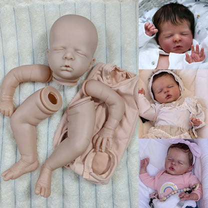 Kit bambola reborn Luisa da 20 pollici con occhi chiusi e non verniciata