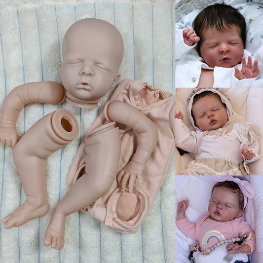 Kit bambola reborn Luisa da 20 pollici con occhi chiusi e non verniciata