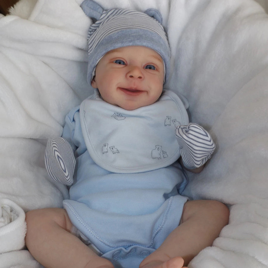 Bambola Reborn con Sorriso e Occhi Aperti da 19 Pollici - Sebastian