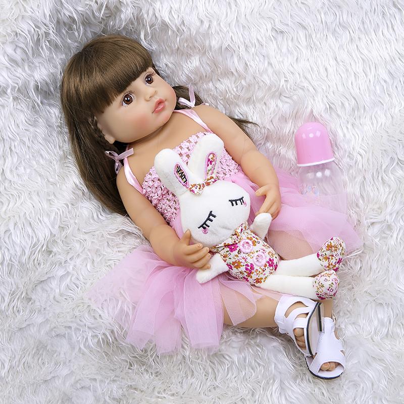 Pink dress princess Reborn Dolls With Long Hair