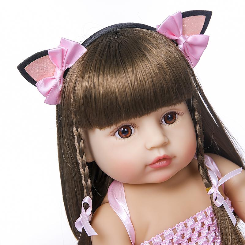 Pink dress princess Reborn Dolls With Long Hair