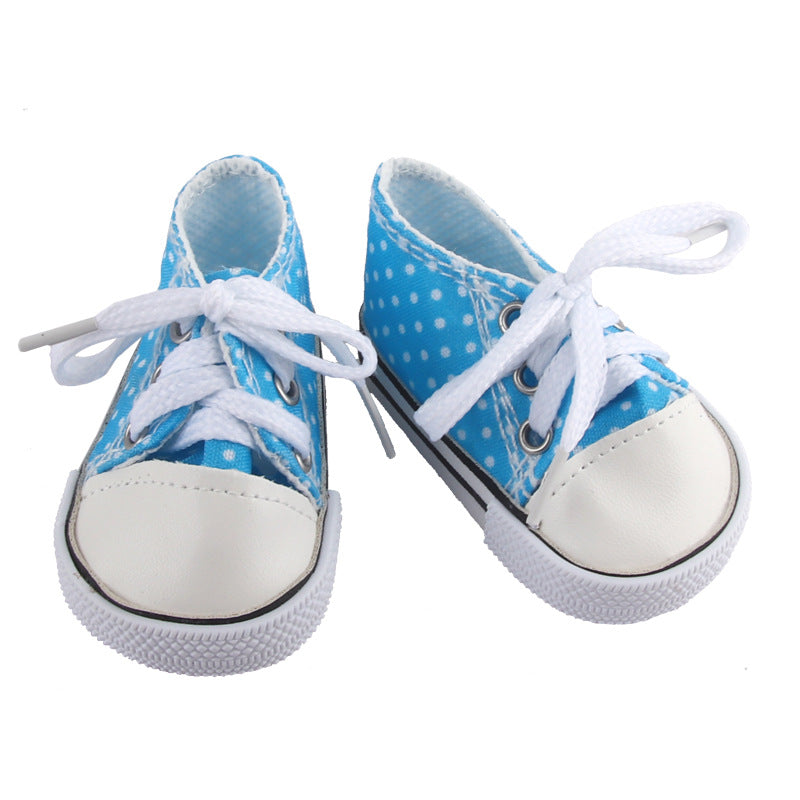 Scarpe alte in tela per bambole reborn da 17-18 pollici