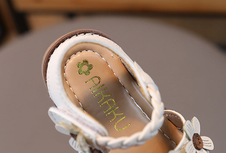 Flower Princess sandals with soft bottom for newborns