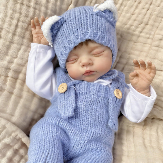19 inches 3D-Paint Sleeping Reborn Doll Irys in Blue Clothes