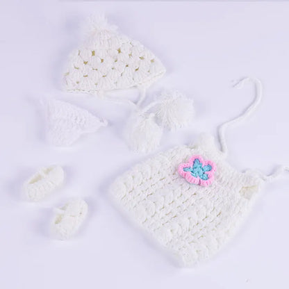 Knitted Bodysuits, Hat and Socks 3-Piece Set for 30cm Dolls