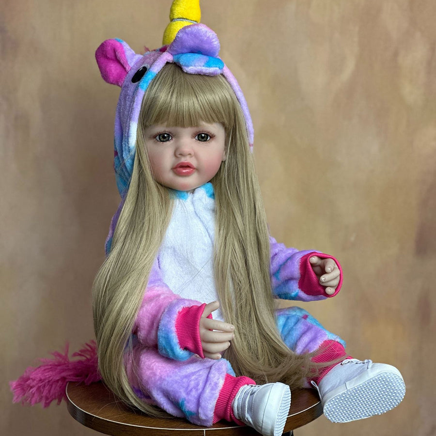 22 pollici occhi aperti lunghi capelli biondi bambola reborn ragazze -Betty