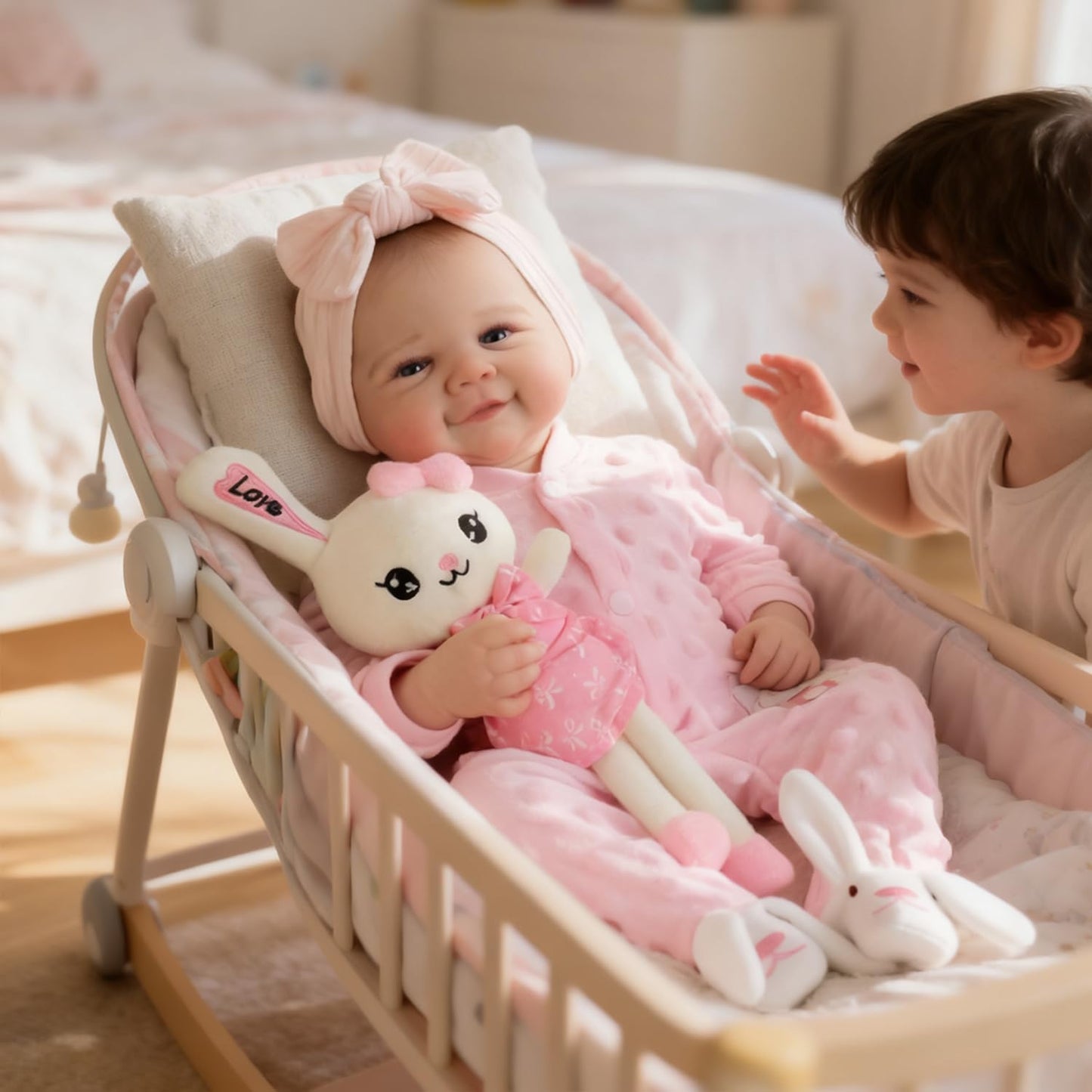 Bambole Reborn da 19 pollici con occhi aperti e corpo morbido-Vivienne