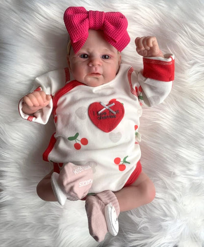 Bambola Reborn realistica da 19 pollici con corpo morbido e occhi aperti sorelle gemelle-Elijah