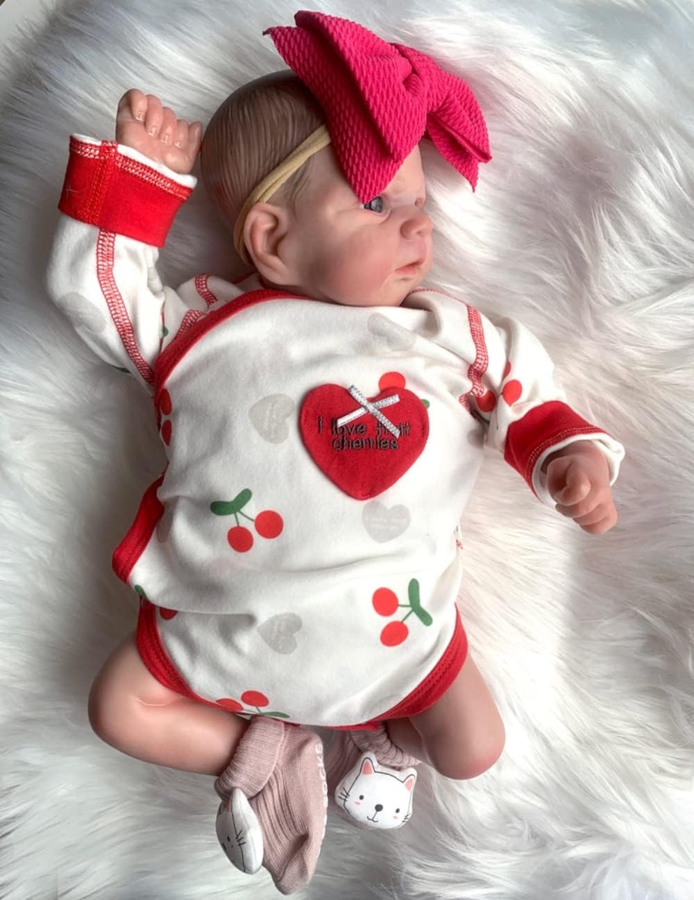 Bambola Reborn realistica da 19 pollici con corpo morbido e occhi aperti sorelle gemelle-Elijah
