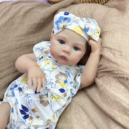 48cm Blue Eyes Reborn Dolls Girl In Floral Clothes-Meadow