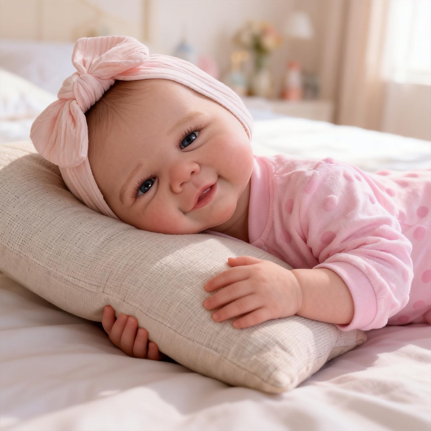 Bambole Reborn da 19 pollici con occhi aperti e corpo morbido-Vivienne