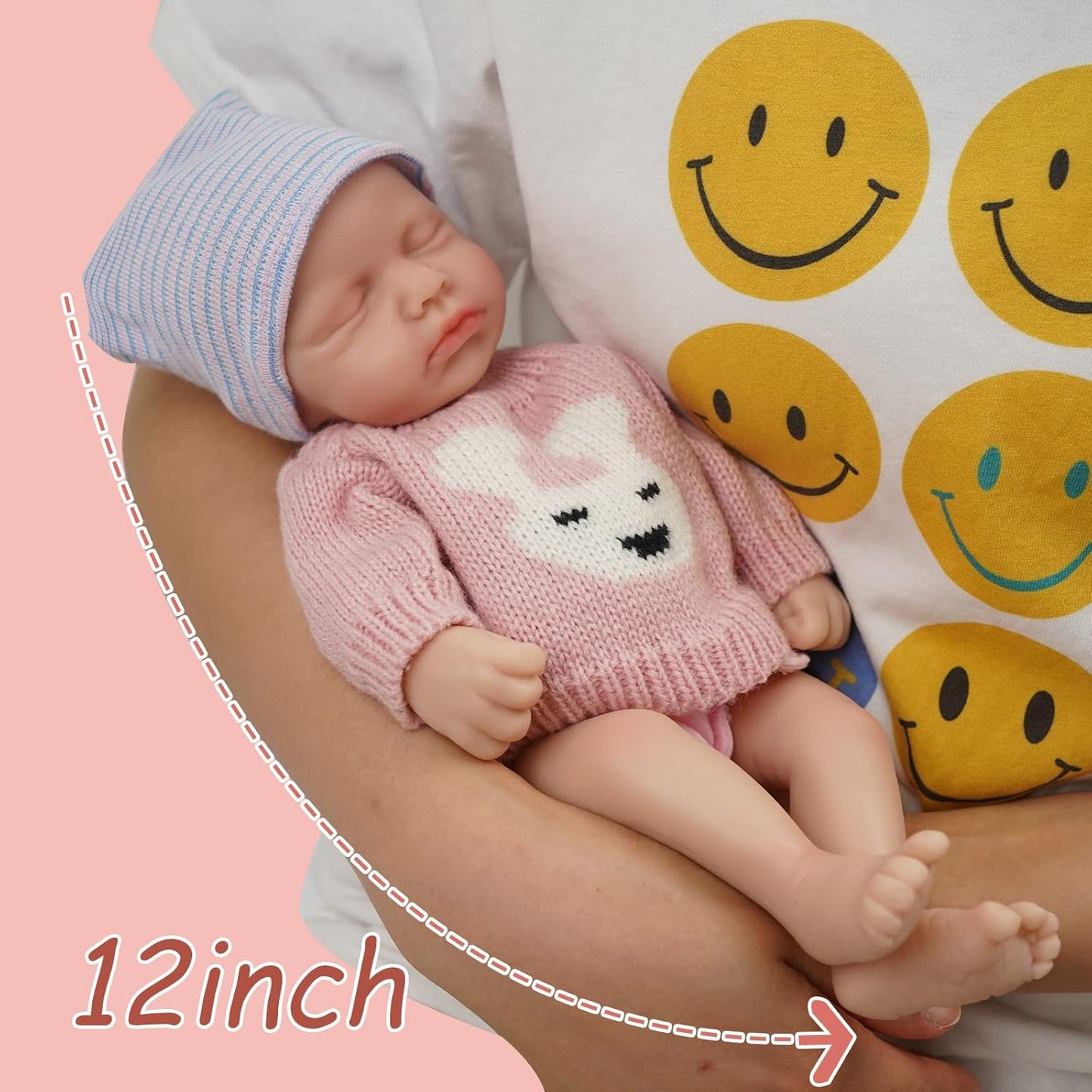 30cm Lifelike Closed Eyes Silicone Reborn Baby Doll Twin Sisters-Loulou