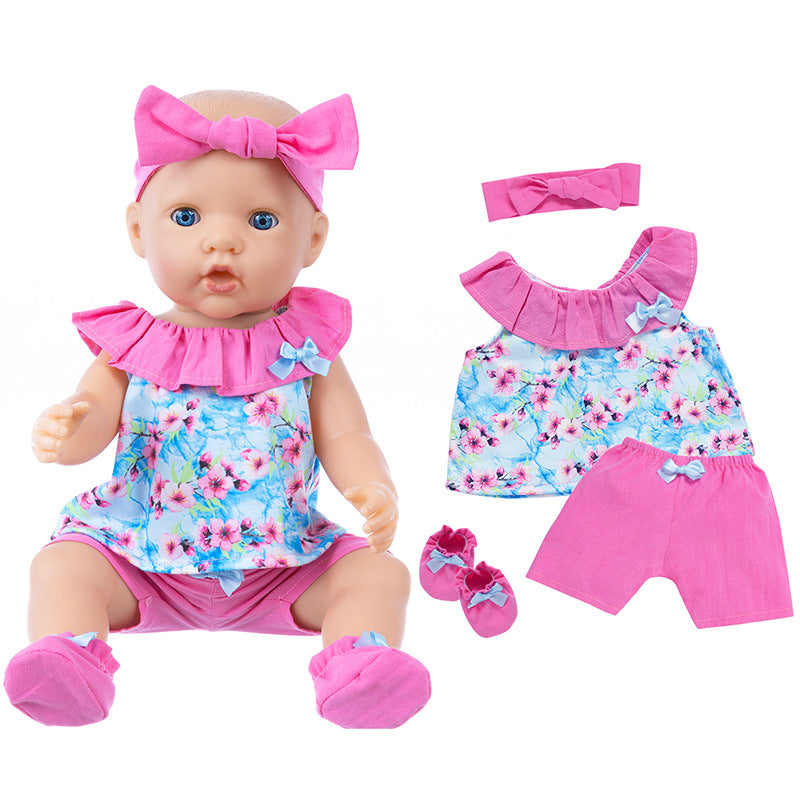 Floral Printing Clothes Set for 17-18 Inches Reborn Dolls