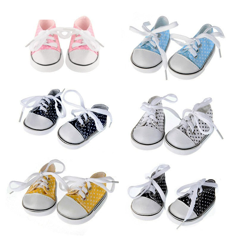 Scarpe alte in tela per bambole reborn da 17-18 pollici