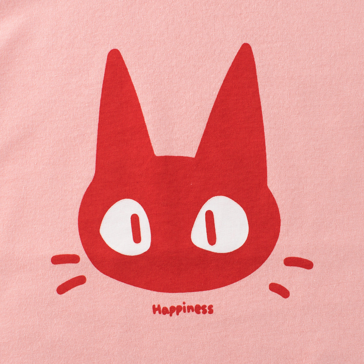 Cartoon cat head printed cotton short-sleeved T-shirt